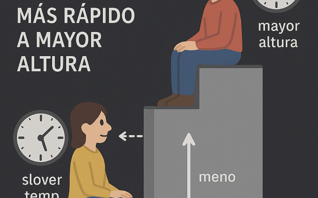 Si estás más lejos del centro de la tierra el tiempo transcurre más rápido